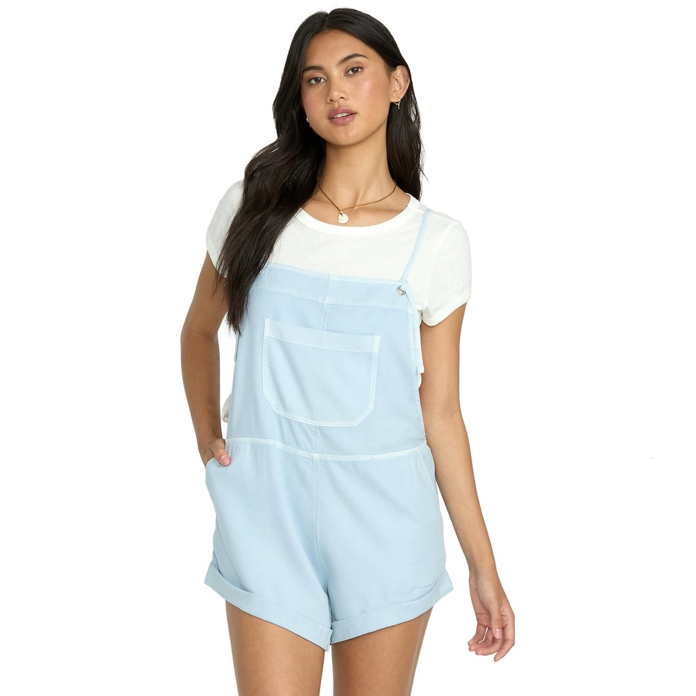 NWOT Billabong Wild Pursuit Romper Light Blue Cotton Twill Large